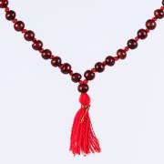 9007 Red Sandalwood Mala on knotted cord-9007-02b